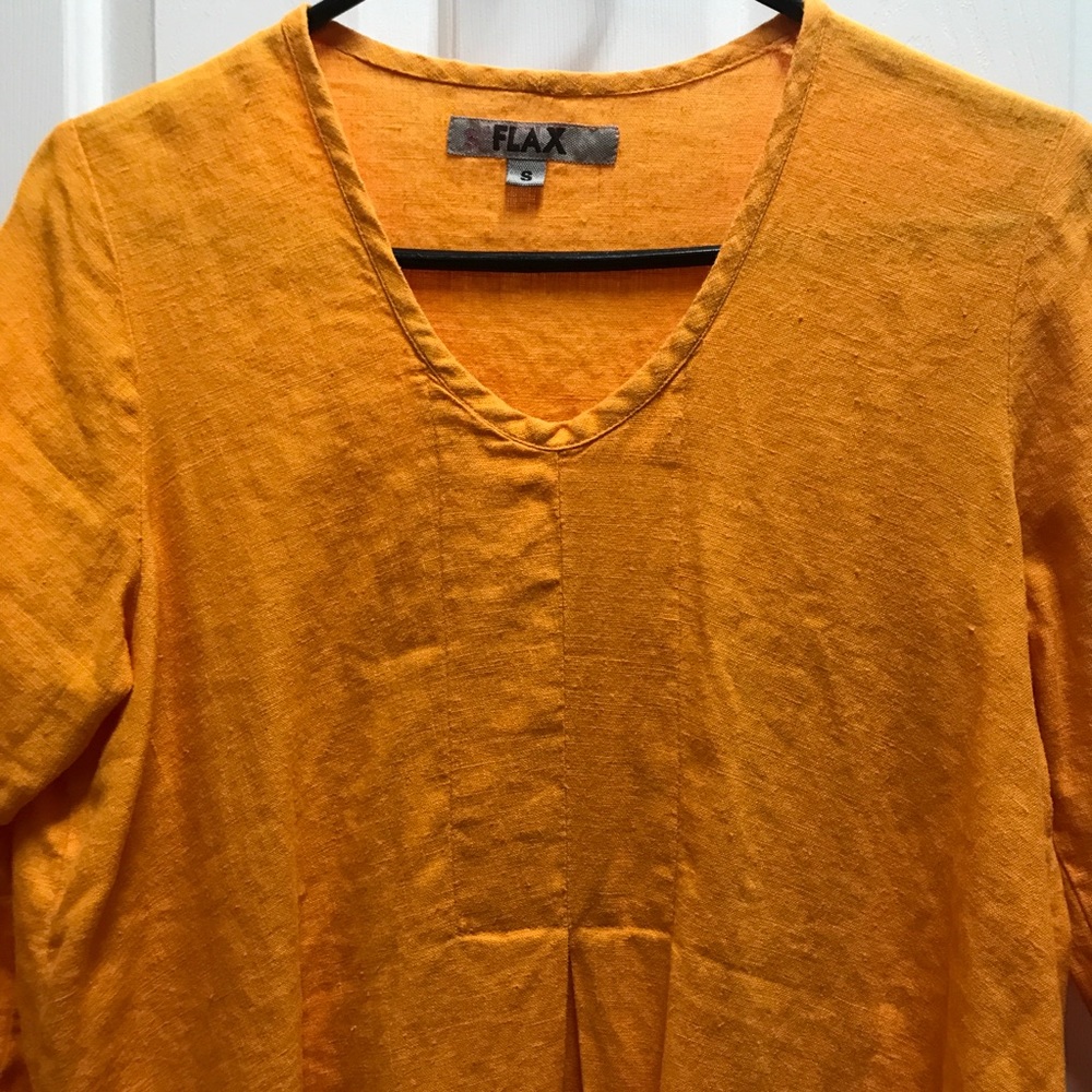 Anthropologie Flax Tunic in Bright Sunset Orange